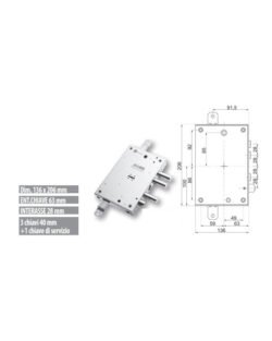 Mottura Serratura Triplice E60 Dm Dx Art 89571